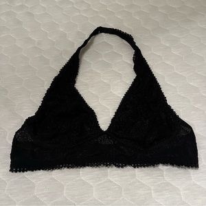 Victoria’s Secret Black Lace Halter Bralette - Size L